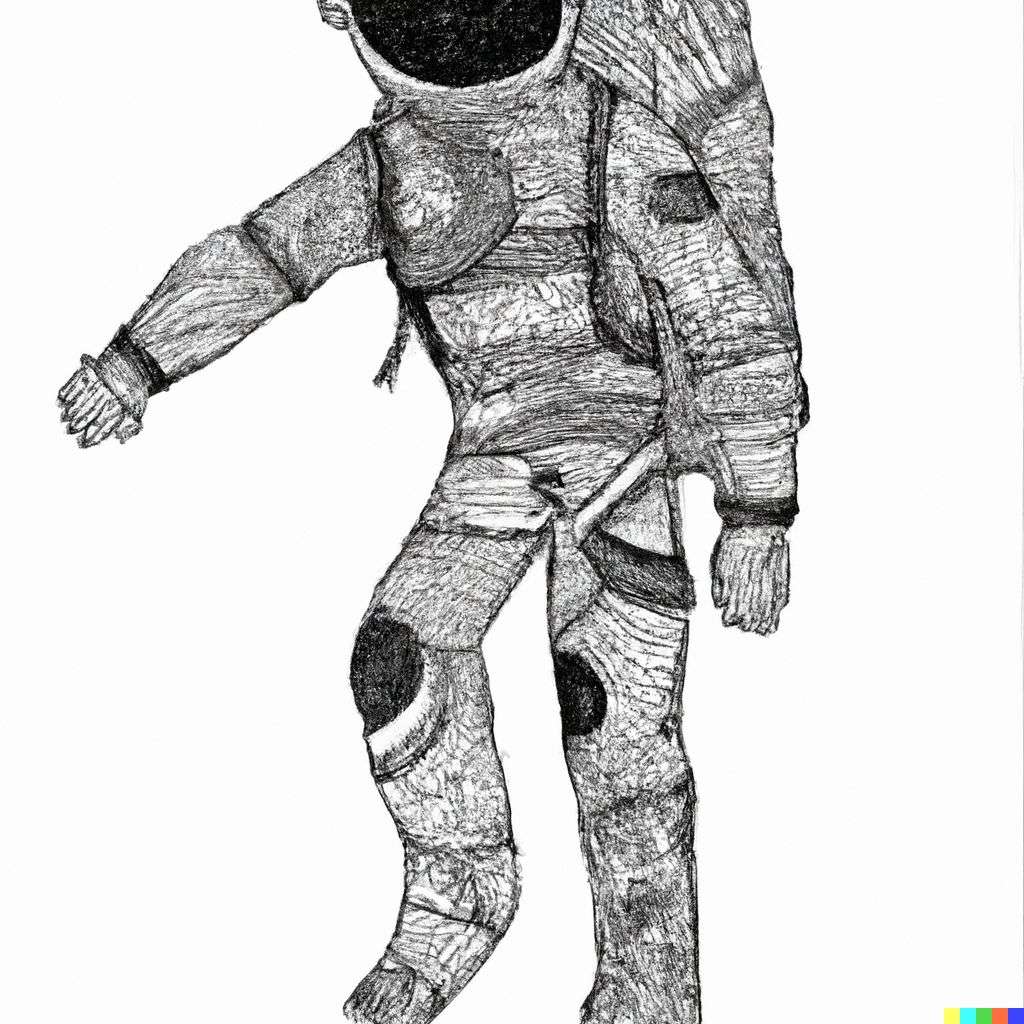 an astronaut, zentangle drawing